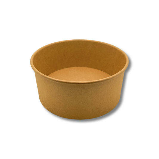 קרטון קערות קראפט גדולות מתכלות 1100 מ''ל ללא מכסים - 600 יח