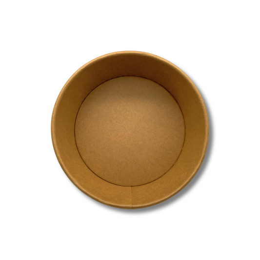 קרטון קערות קראפט גדולות מתכלות 1100 מ''ל ללא מכסים - 600 יח