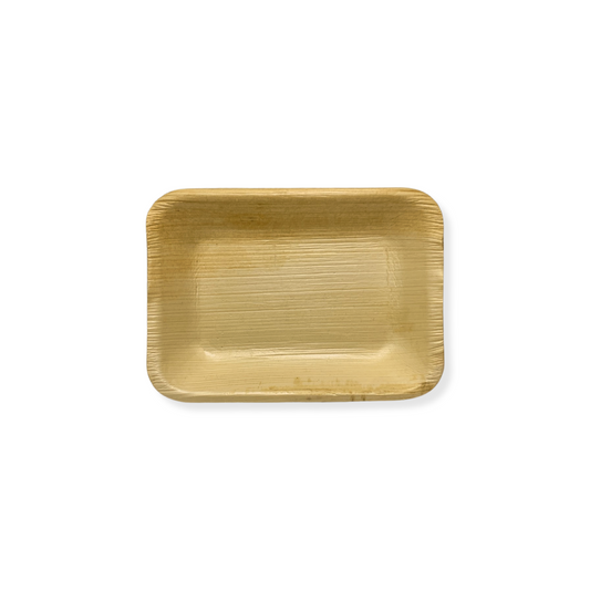 צלחת עלי דקל מלבנית קטנה מתכלה 16*11 ס''מ