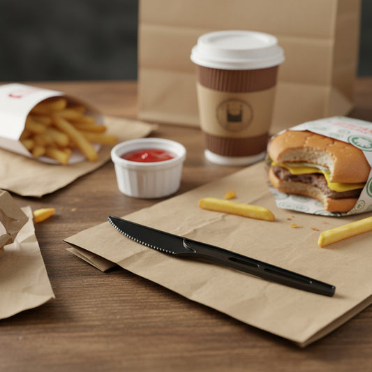 סכין שחורה מתכלה מעמילן צמחים - 50 יח