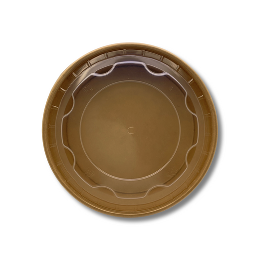 קרטון קערות קראפט גדולות מתכלות 1500 מ''ל כולל מכסים - 600 יח