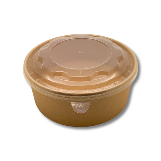 קערת קראפט גדולה מתכלה 1500 מ''ל כולל מכסה חם - 50 יח