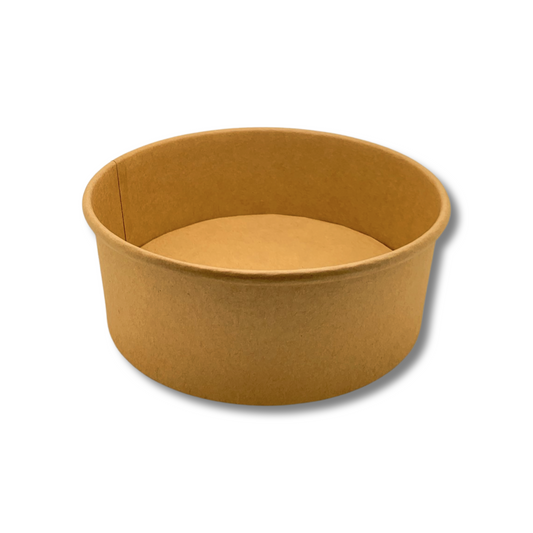 קרטון קערות קראפט גדולות מתכלות 1500 מ''ל ללא מכסים - 600 יח