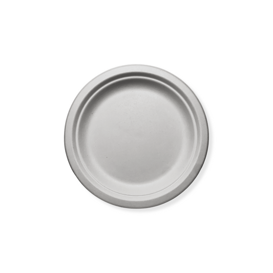 צלחת קנה סוכר מתכלה עגולה קטנה 17 ס''מ