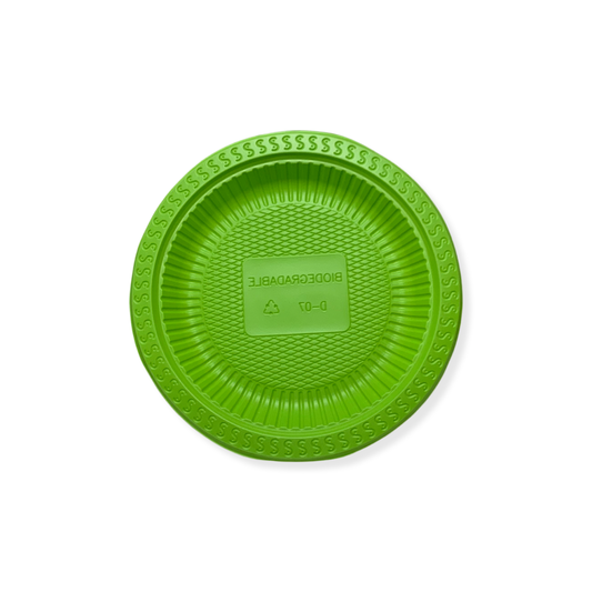 צלחת עמילן תירס ירוקה קטנה מתכלה 17 ס''מ