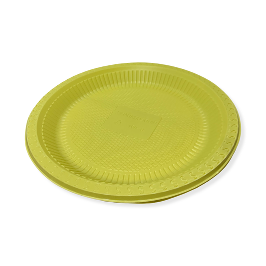 צלחת עמילן תירס צהובה גדולה מתכלה 23 ס''מ