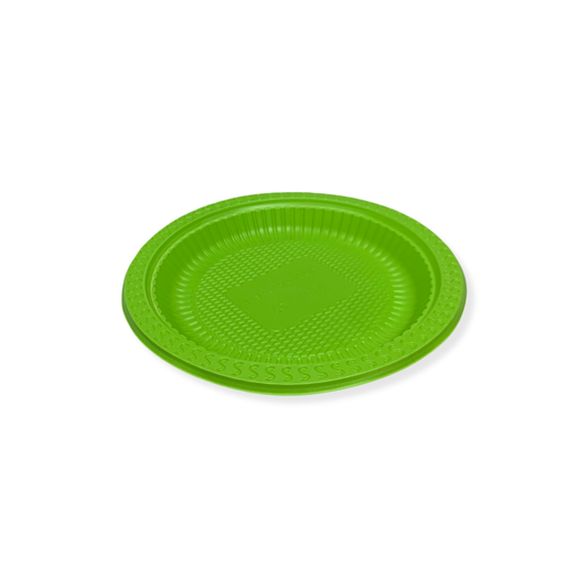 צלחת עמילן תירס ירוקה קטנה מתכלה 17 ס''מ