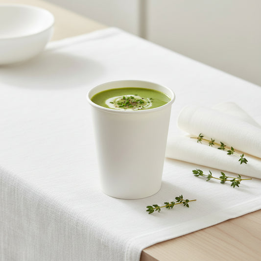 כוס שתייה חמה/קרה לבנה בינונית מתכלה 240 מ''ל - 50 יח