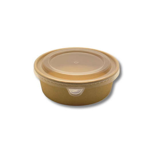 קערת קראפט קטנה מתכלה 500 מ''ל כולל מכסה חם - 50 יח