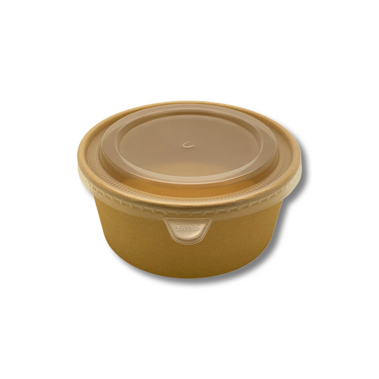 קערת קראפט בינונית מתכלה 750 מ''ל כולל מכסה חם - 50 יח