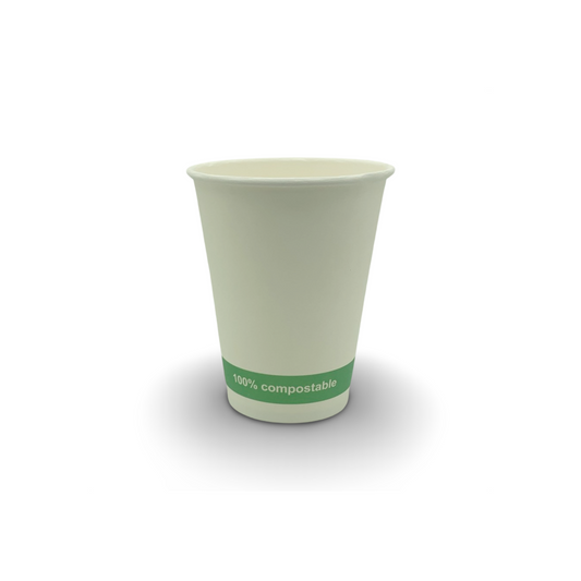 כוס לבנה שתייה חמה/קרה גדולה מתכלה 360 מ''ל