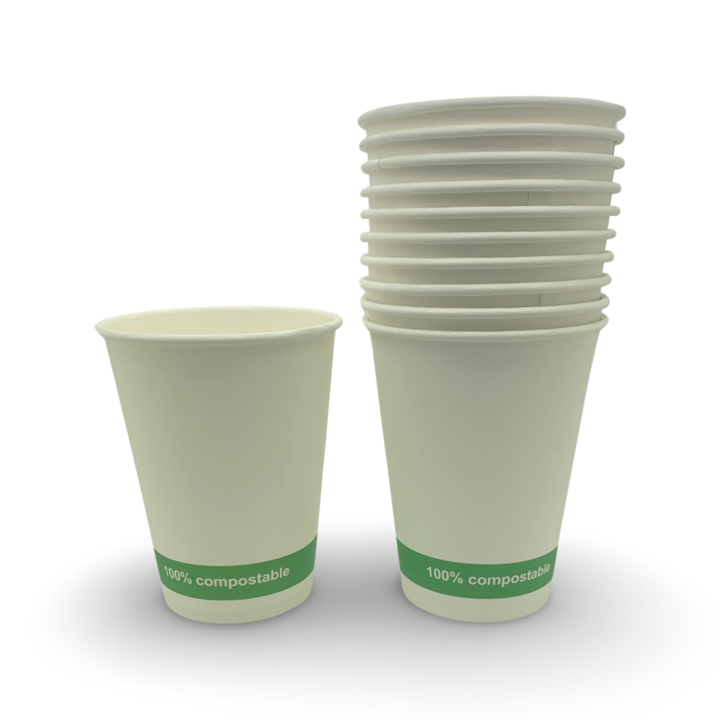 כוס לבנה שתייה חמה/קרה גדולה מתכלה 360 מ''ל