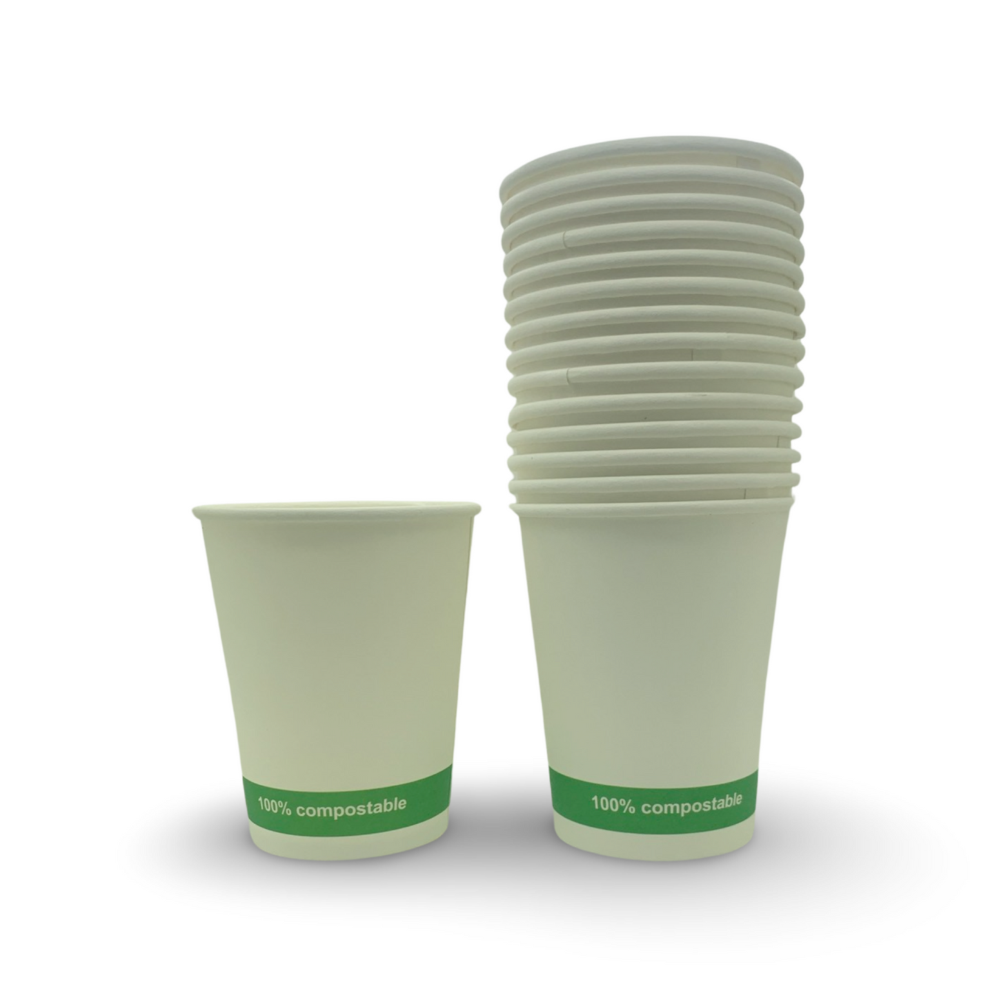 כוס לבנה שתייה חמה/קרה בינונית מתכלה 240 מ''ל