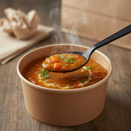 כף שחורה מתכלה מעמילן צמחים - 50 יח