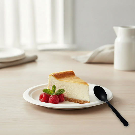 כפית שחורה מתכלה מעמילן צמחים - 50 יח