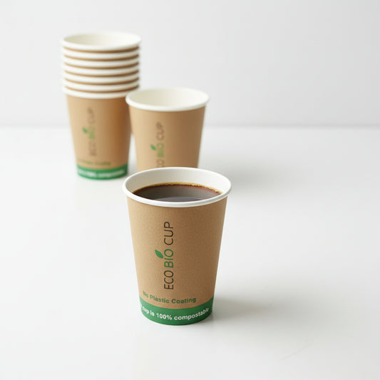 כוס שתייה חמה/קרה בינונית מתכלה 240 מ''ל - 50 יח