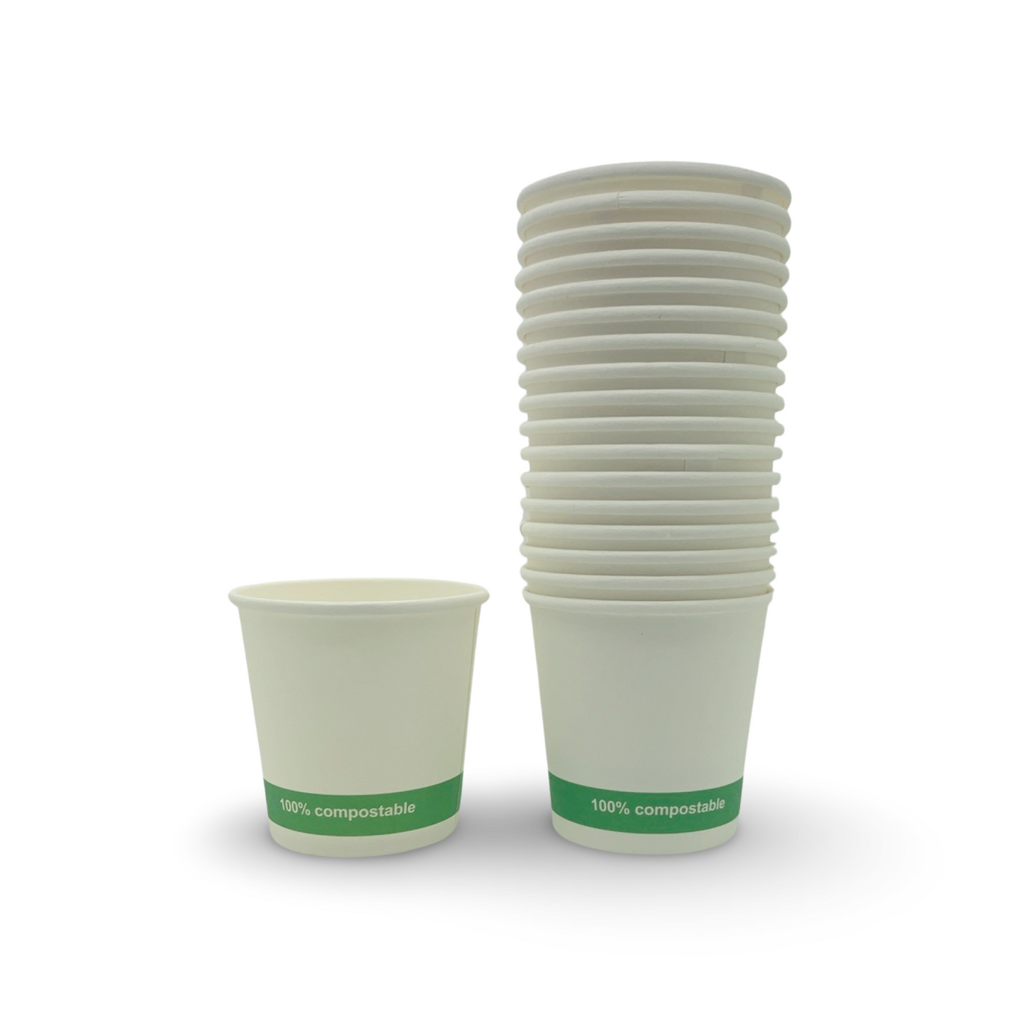 כוס לבנה שתייה חמה/קרה אספרסו מתכלה 120 מ''ל