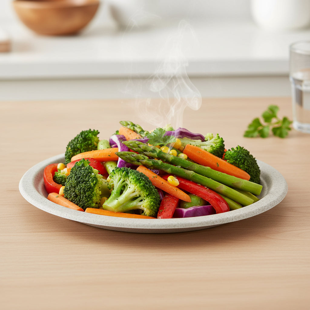 קרטון צלחות חיטה עגולות גדולות מתכלות 23 ס''מ - 500 יח